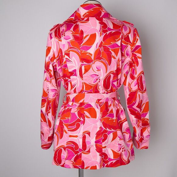Pierre Cardin Jacket 12 Mod 60s 70s Retro Floral Belted Statement Groovy Artsy - Picture 2 of 14